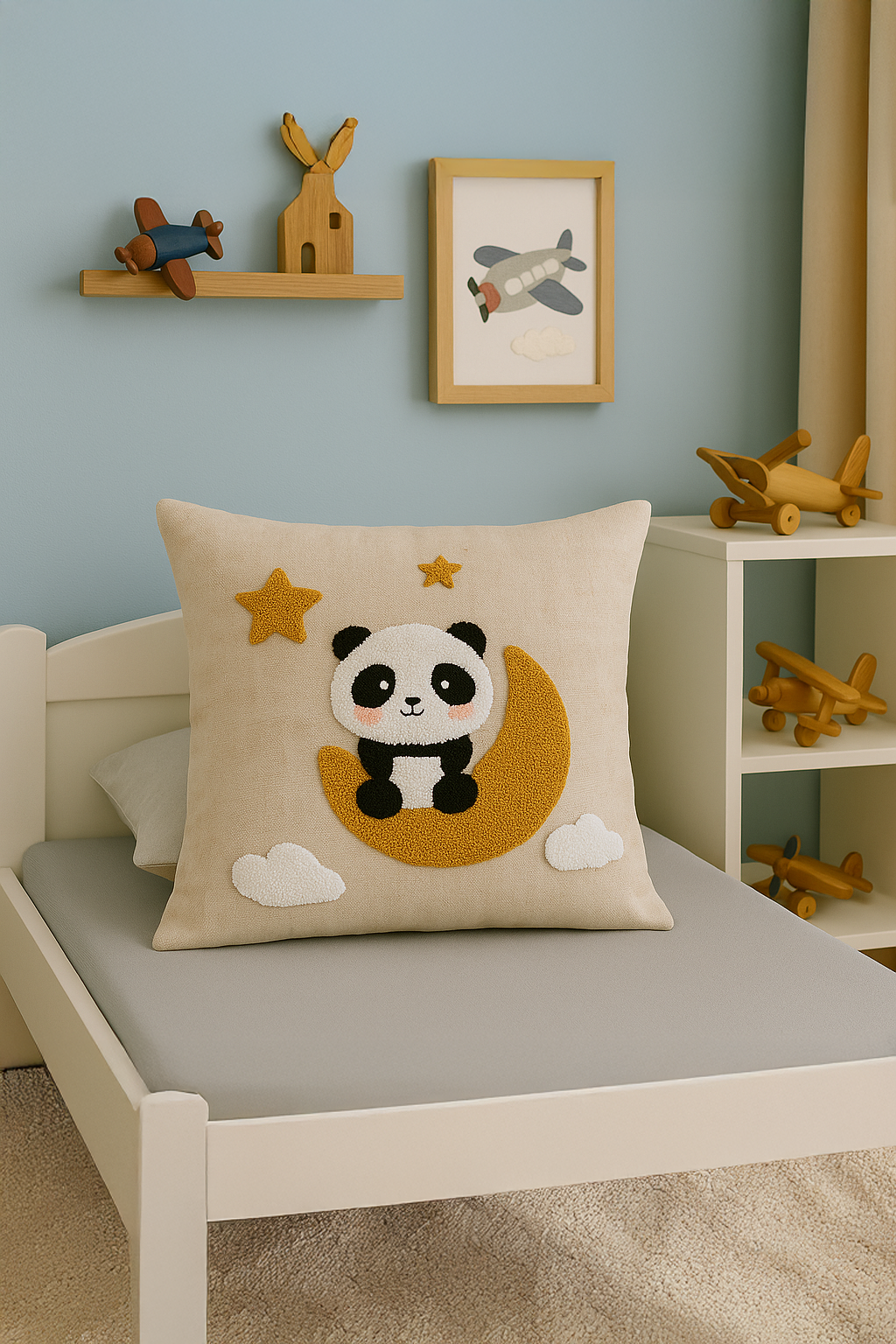 Ay Işığı Panda Punch Kırlent Kılıfı