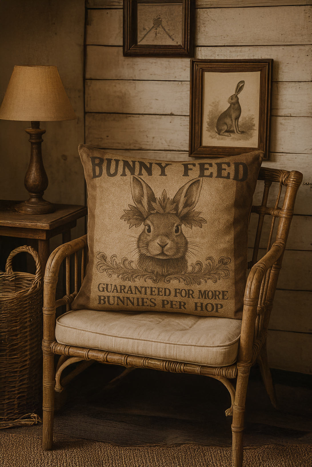 Bunny Crown Kırlent Kılıfı