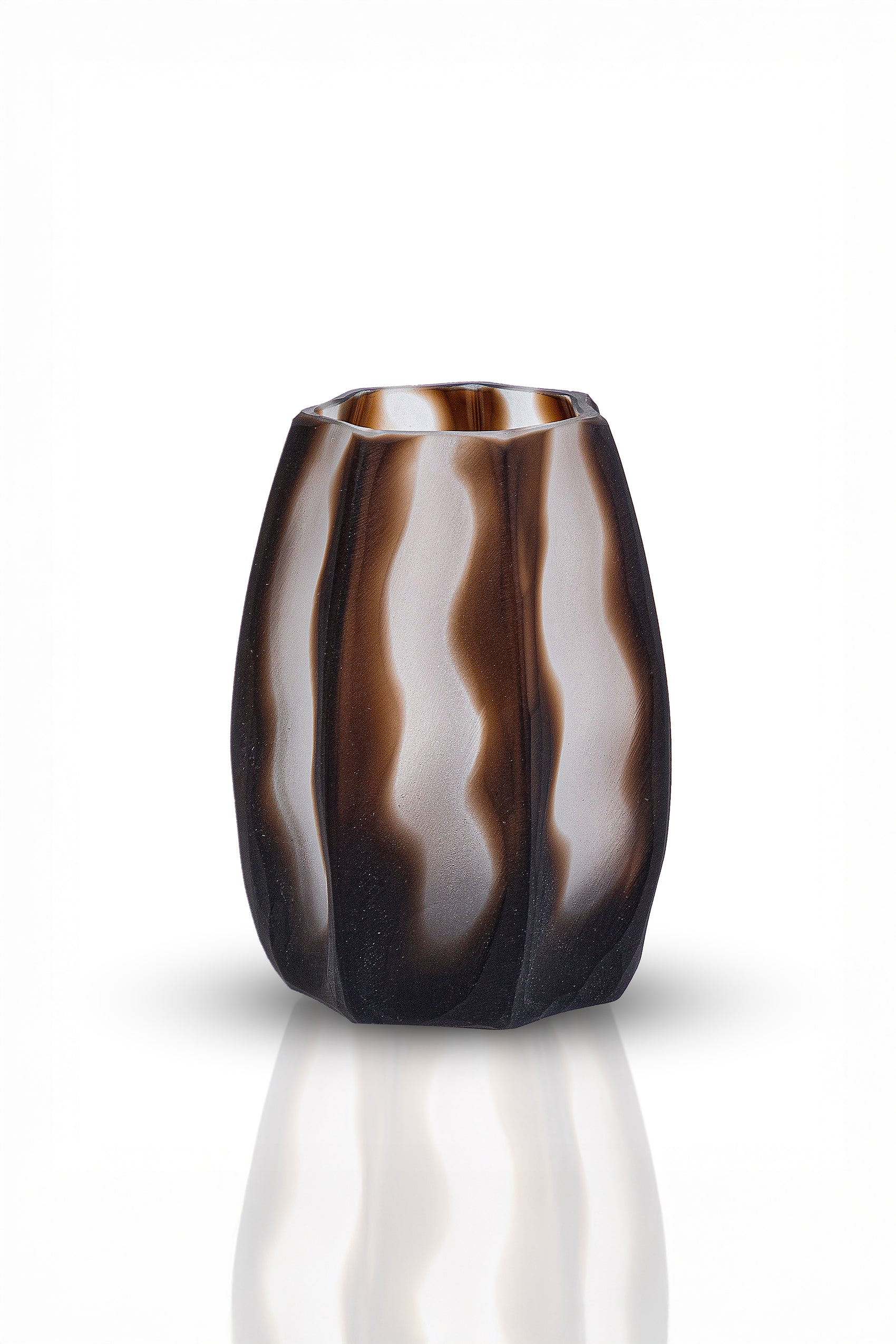 Serenity Matte Brown Vazo 16x11 cm