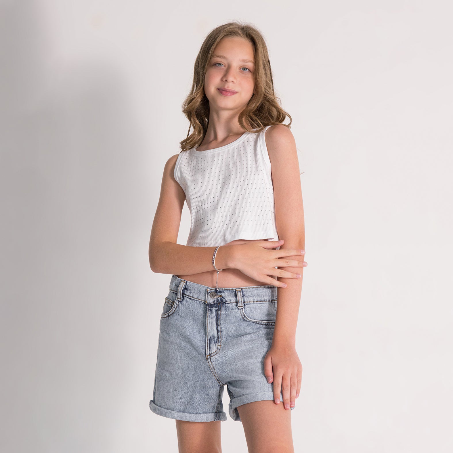 Kız Çocuk Basic Ribana Crop Atlet