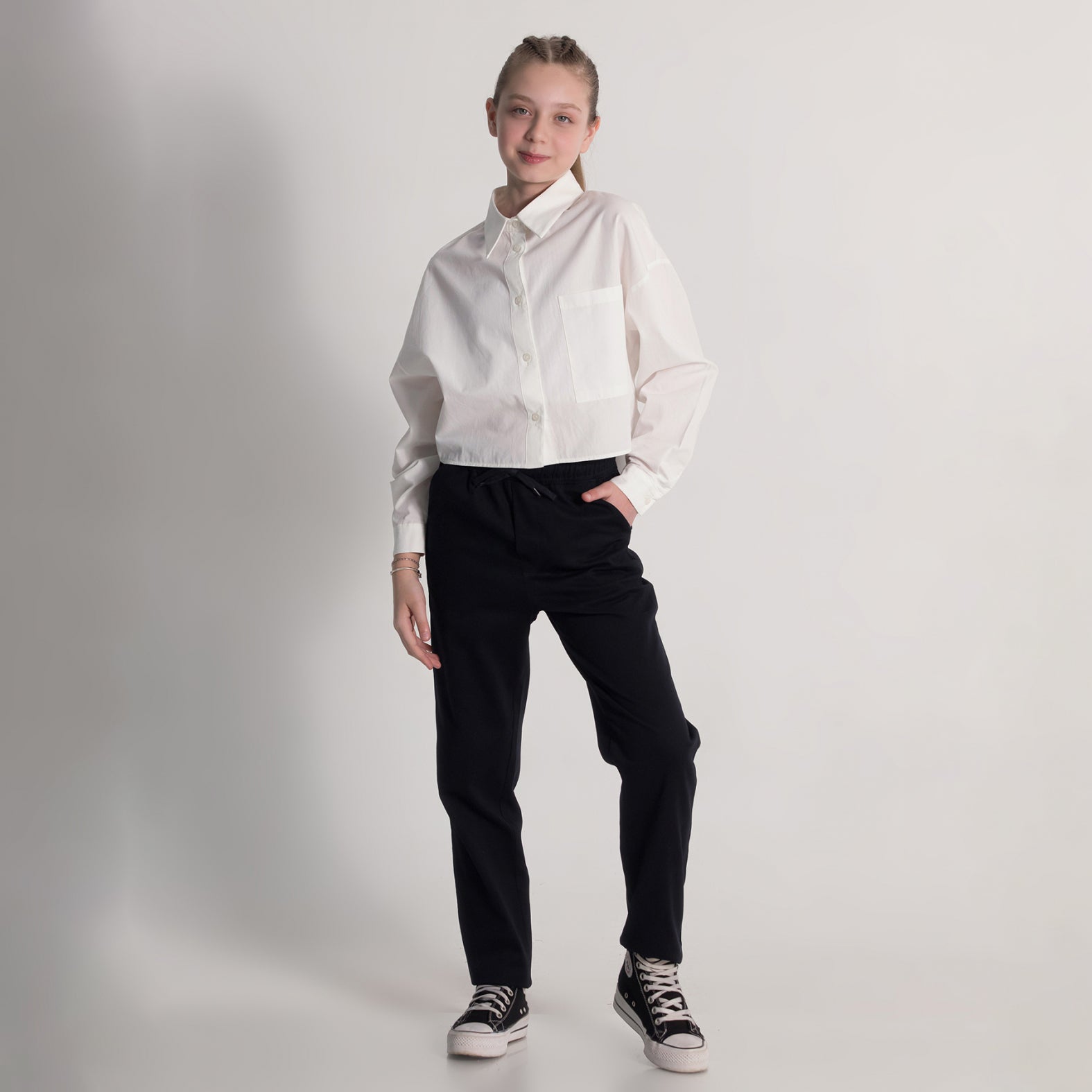 Basic Oversize Kız Çocuk Gömlek