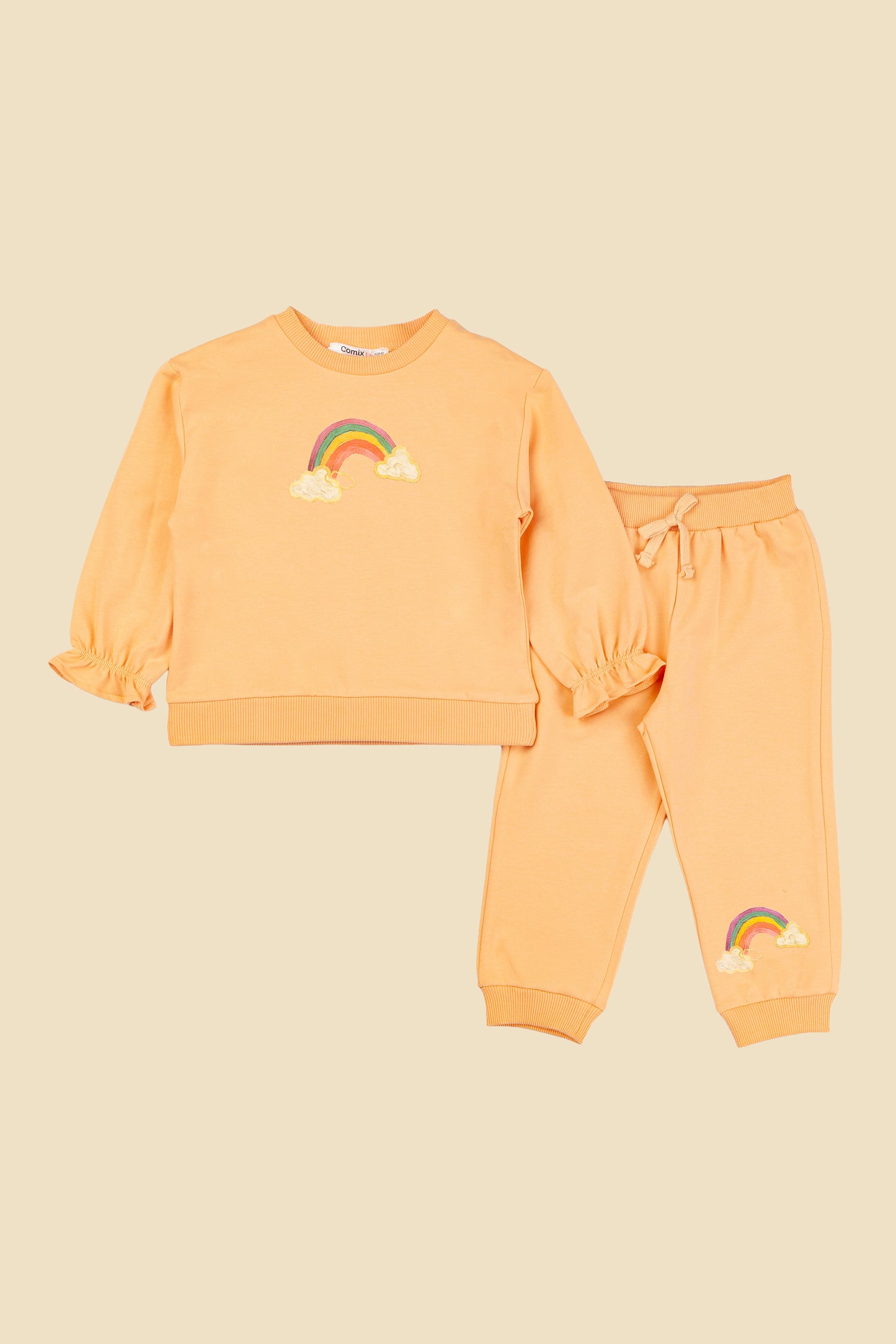 Rainbow Kız Bebek Takım - Şeftali