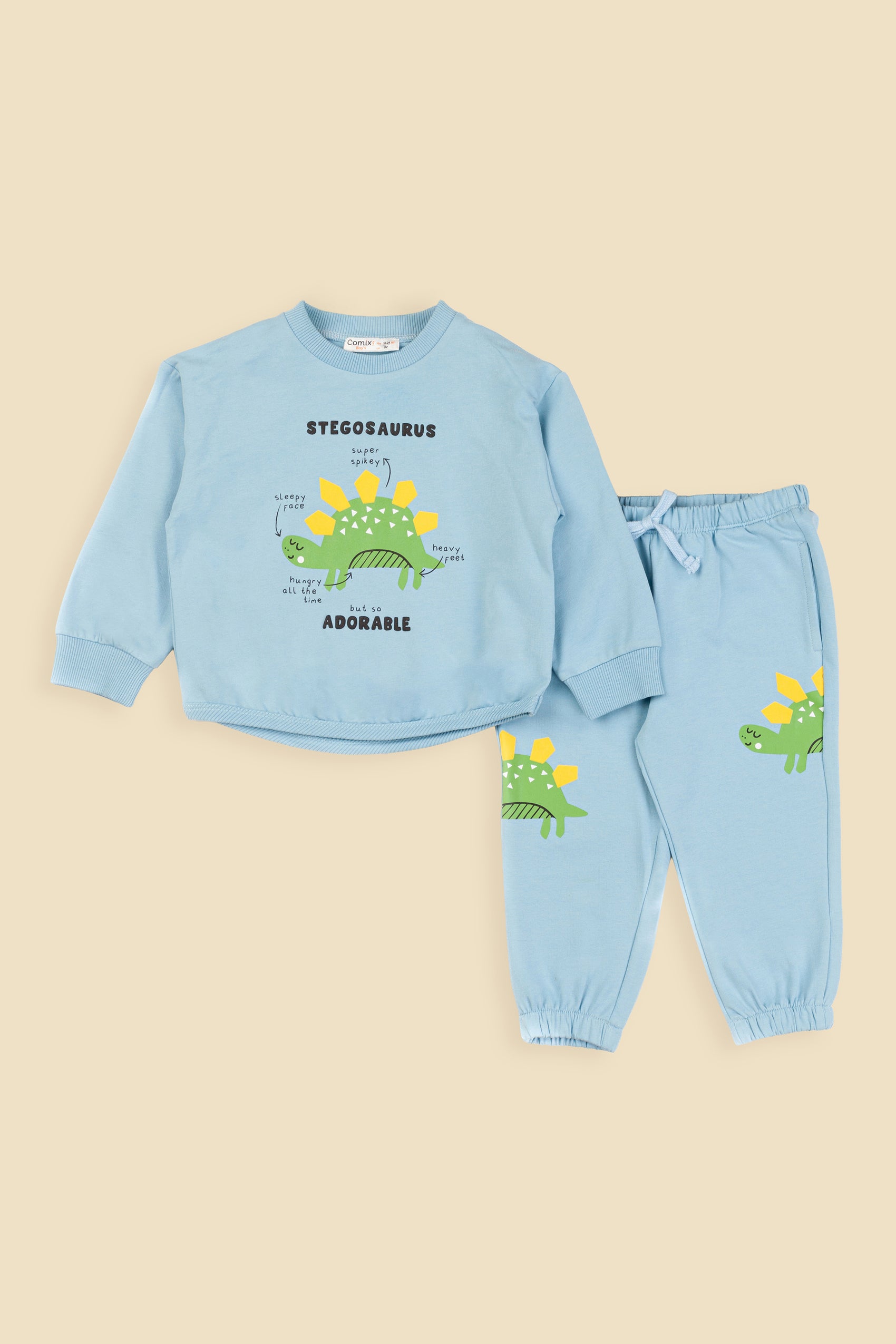 Stegosaurus Erkek Bebek Takım - Mavi