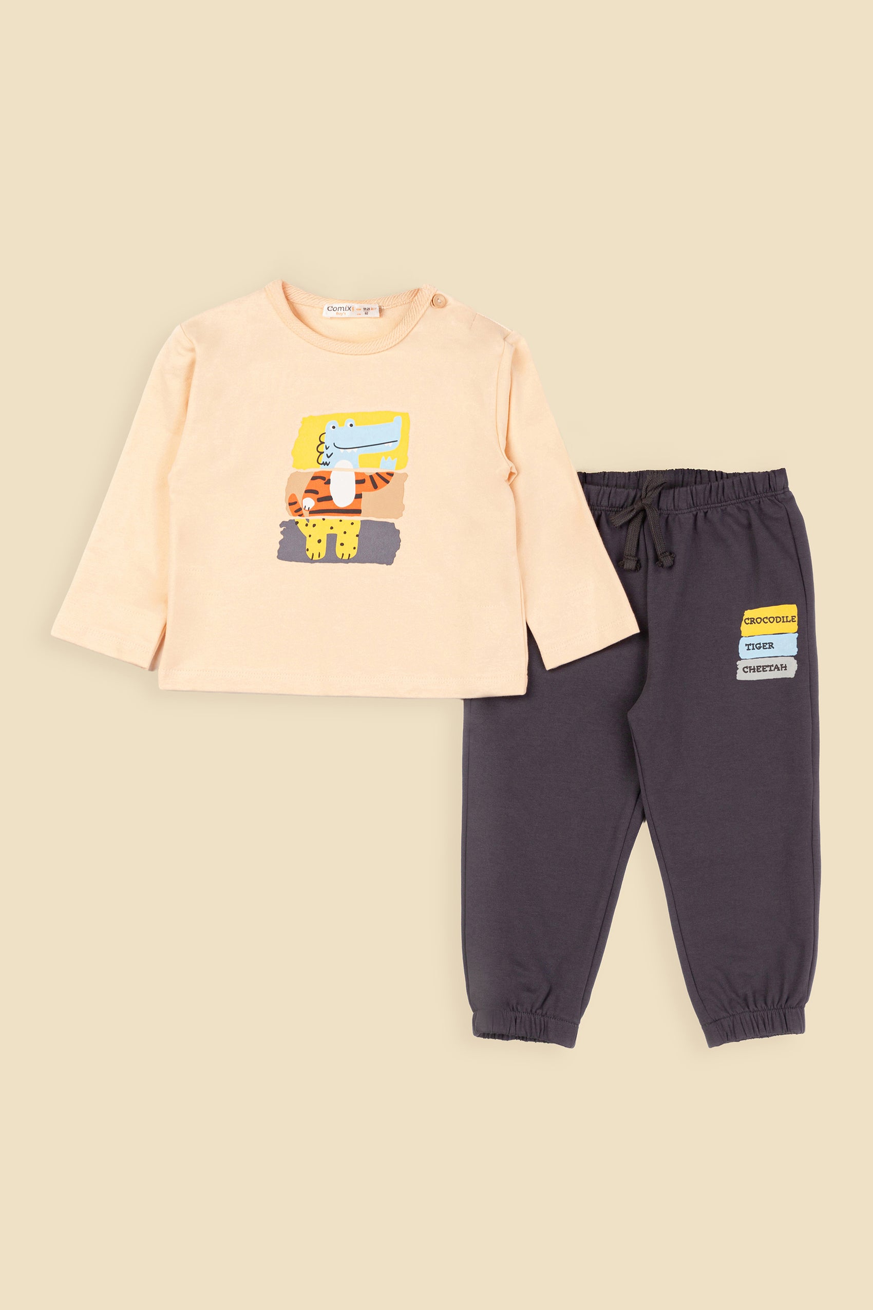 Triple Animal Erkek Bebek Takım - Bej