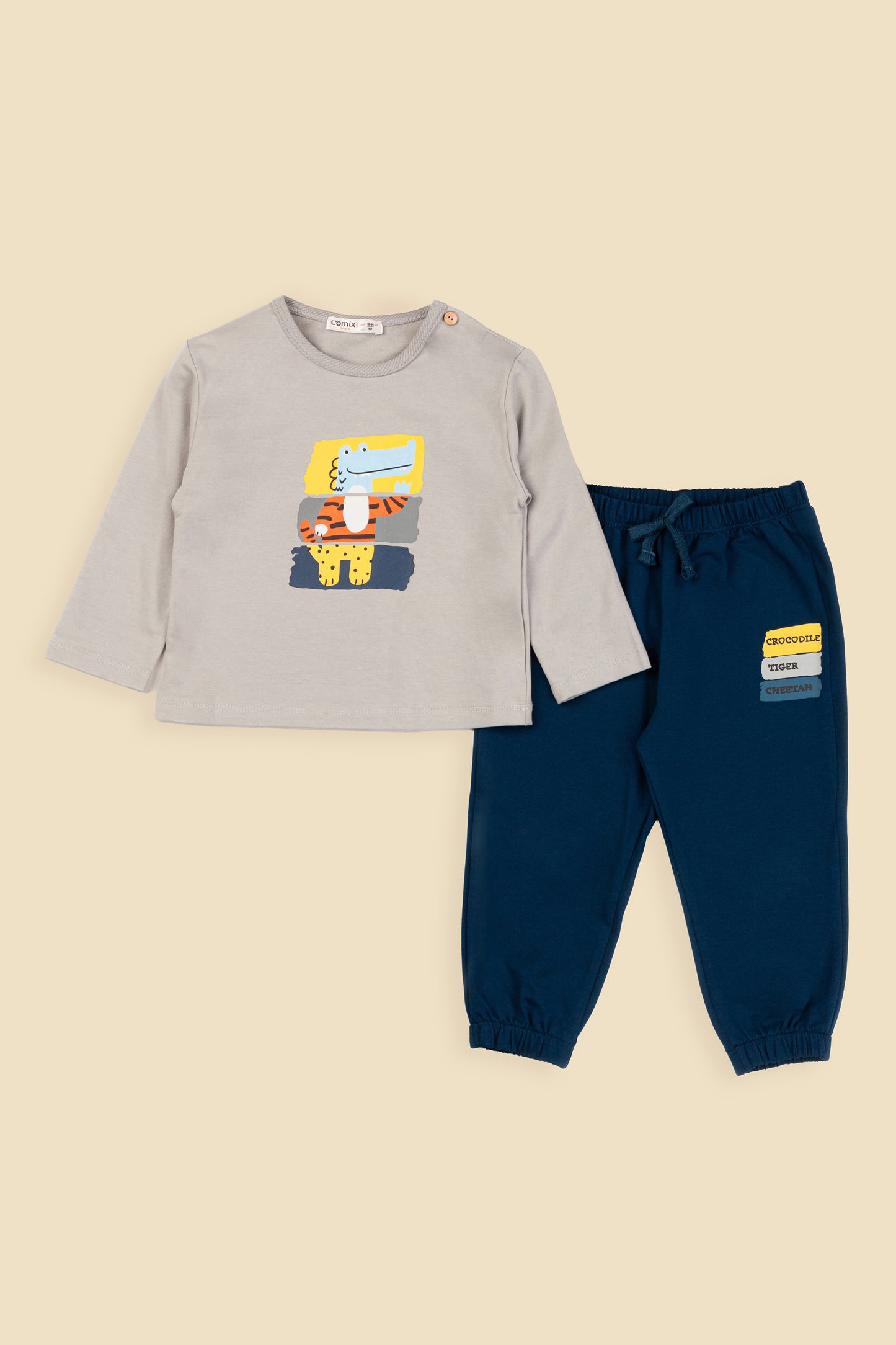 Triple Animal Erkek Bebek Takım - Gri