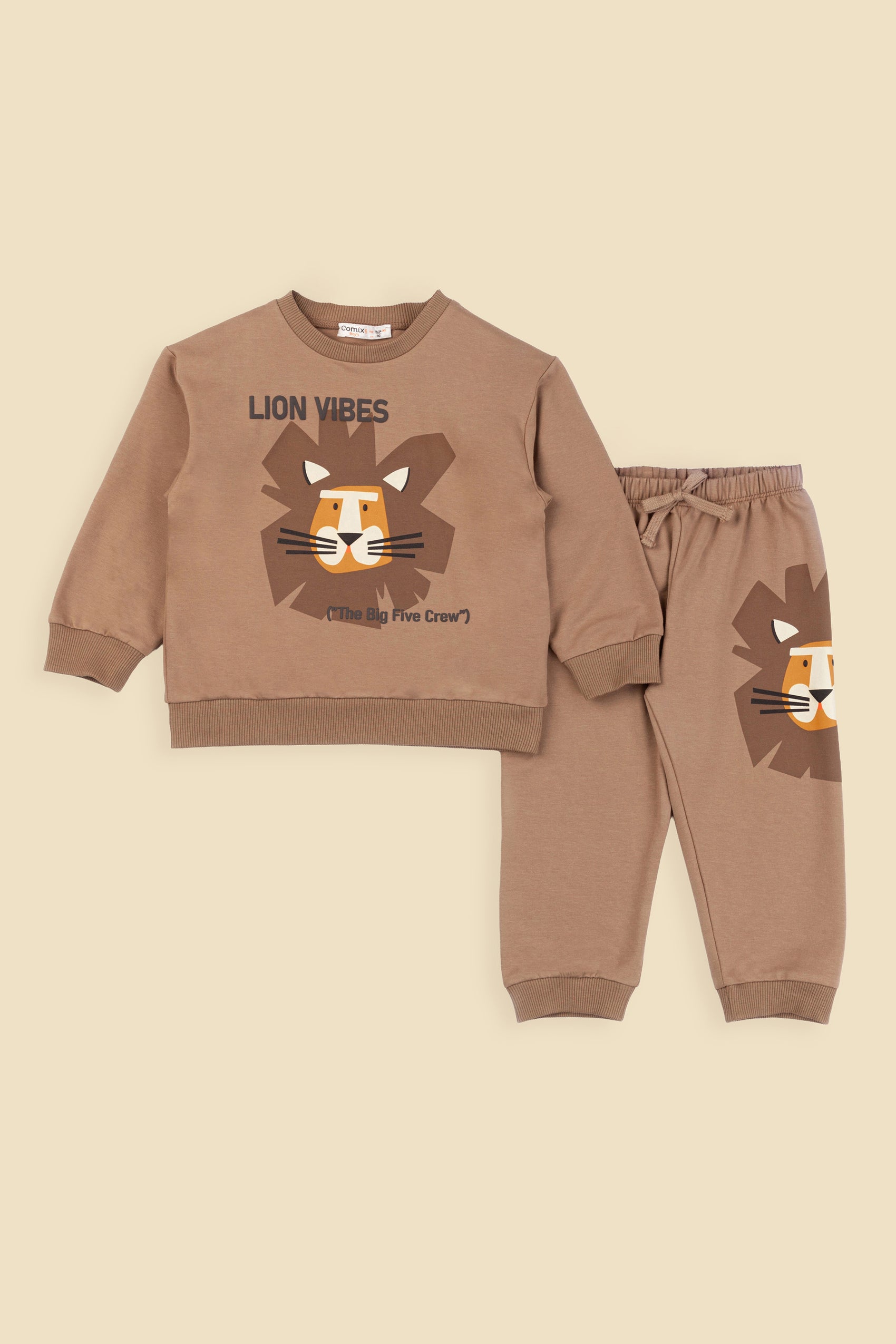 Lion Erkek Bebek Takım - Boz Kahve