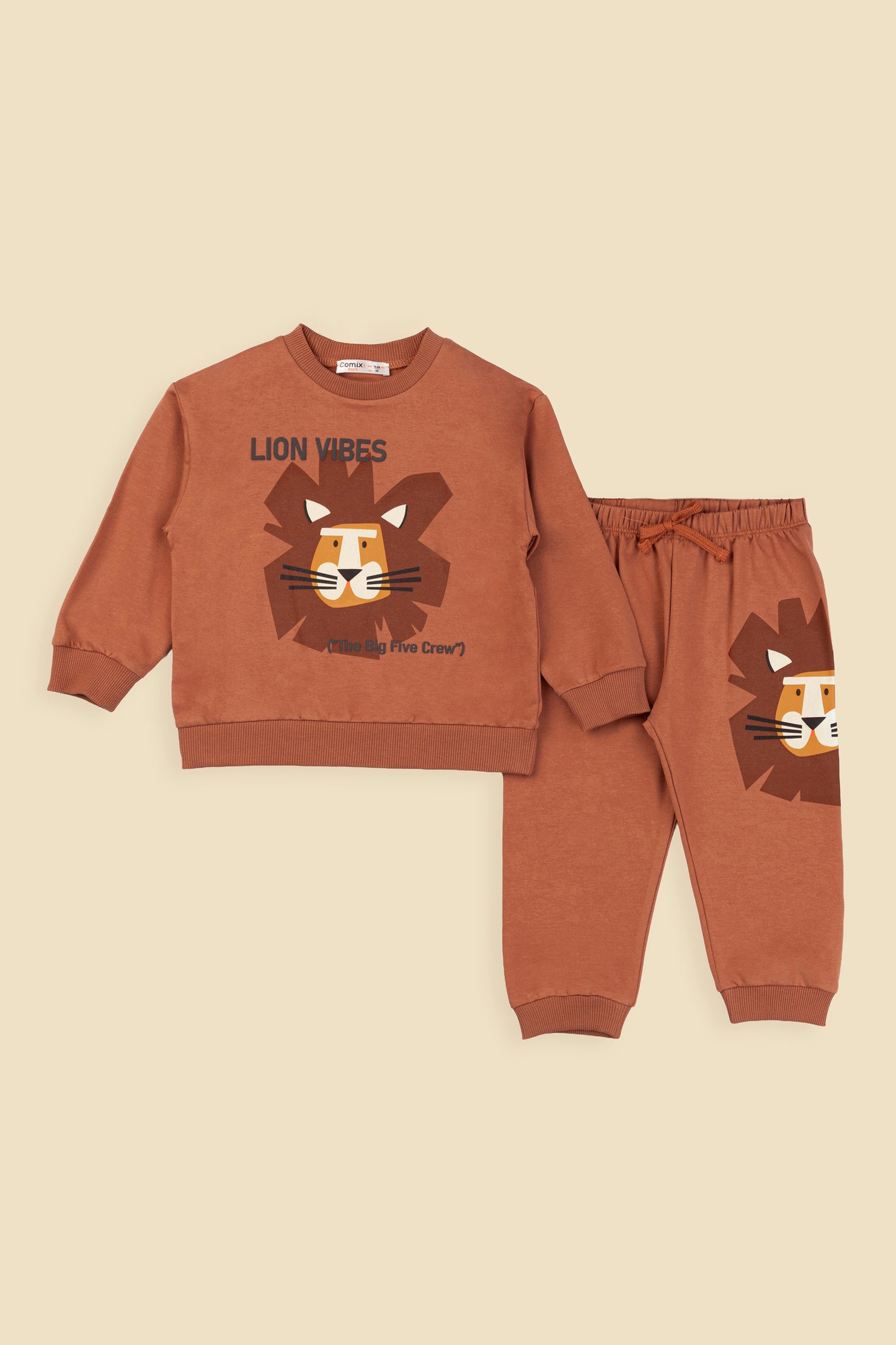 Lion Erkek Bebek Takım - Kahverengi