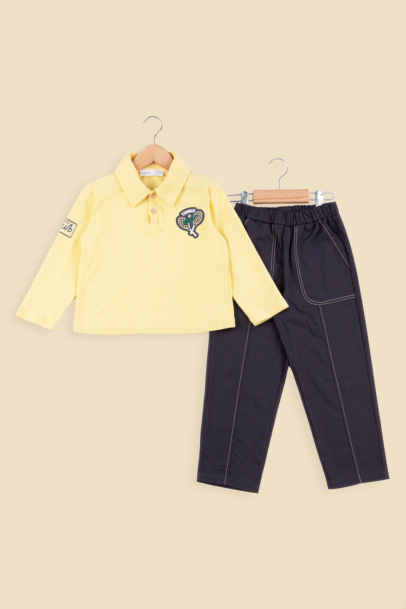 Tenis Erkek Polo Yaka Takım - Sarı