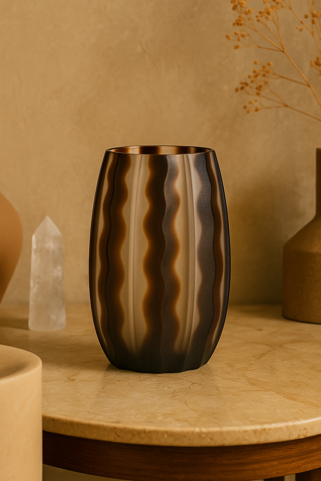 Serenity Matte Brown Vazo 31x19,5 cm
