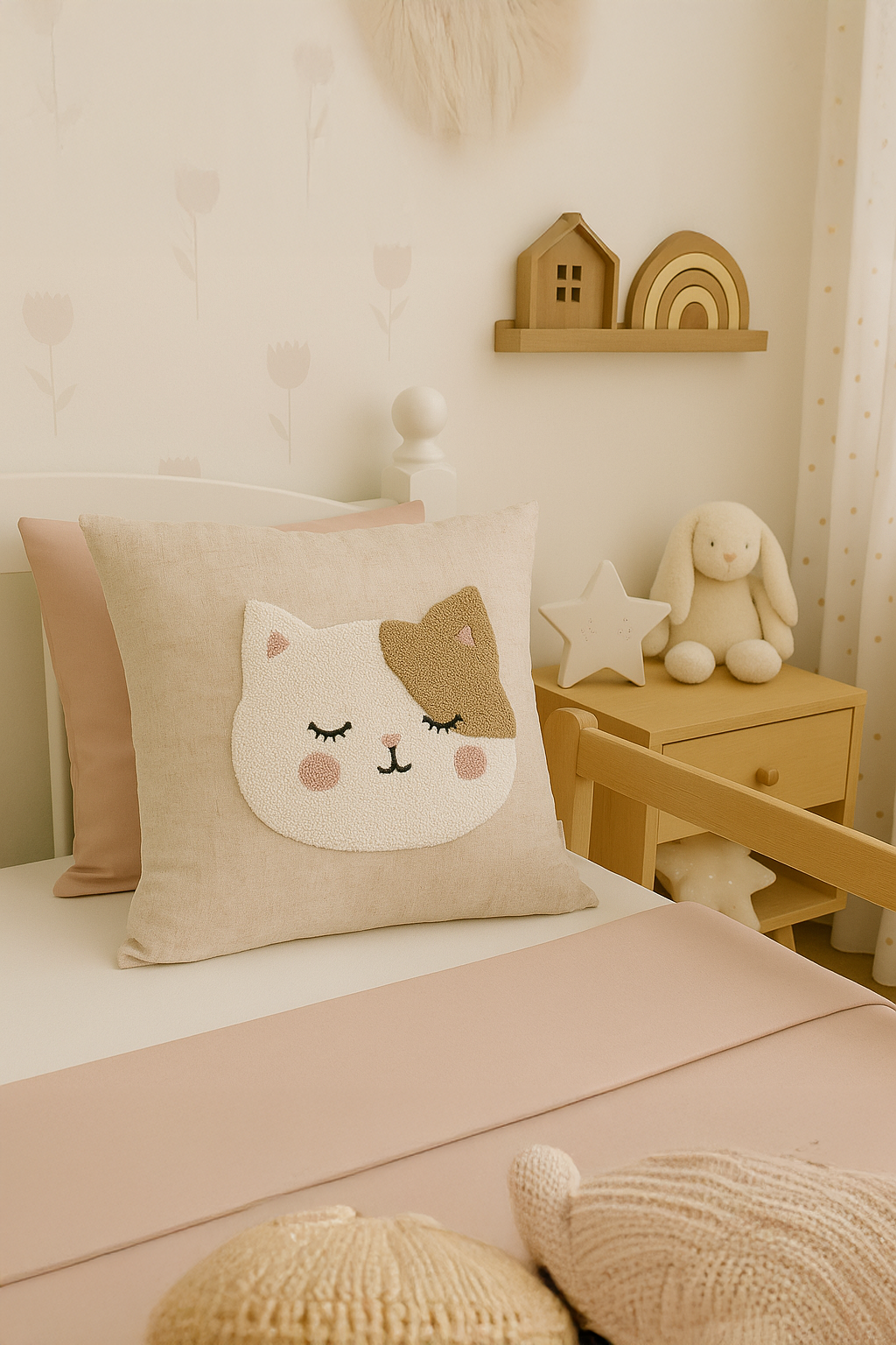 Pati Kedi Punch Kırlent Kılıfı