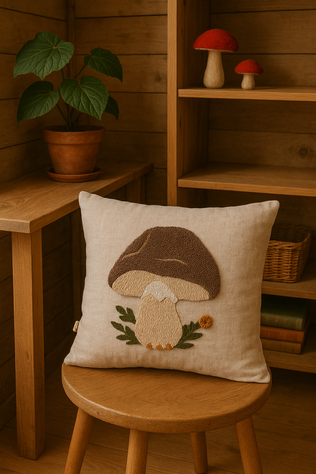 Woodland Cap Punch Kırlent Kılıfı