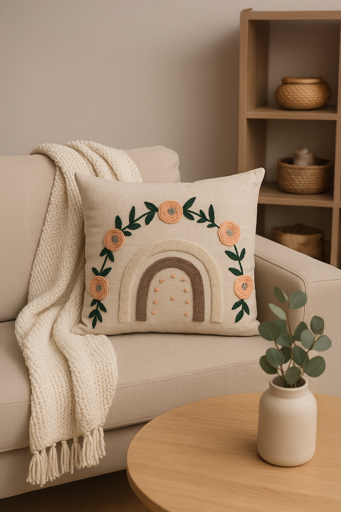 Blossom Arch Punch Kırlent Kılıfı