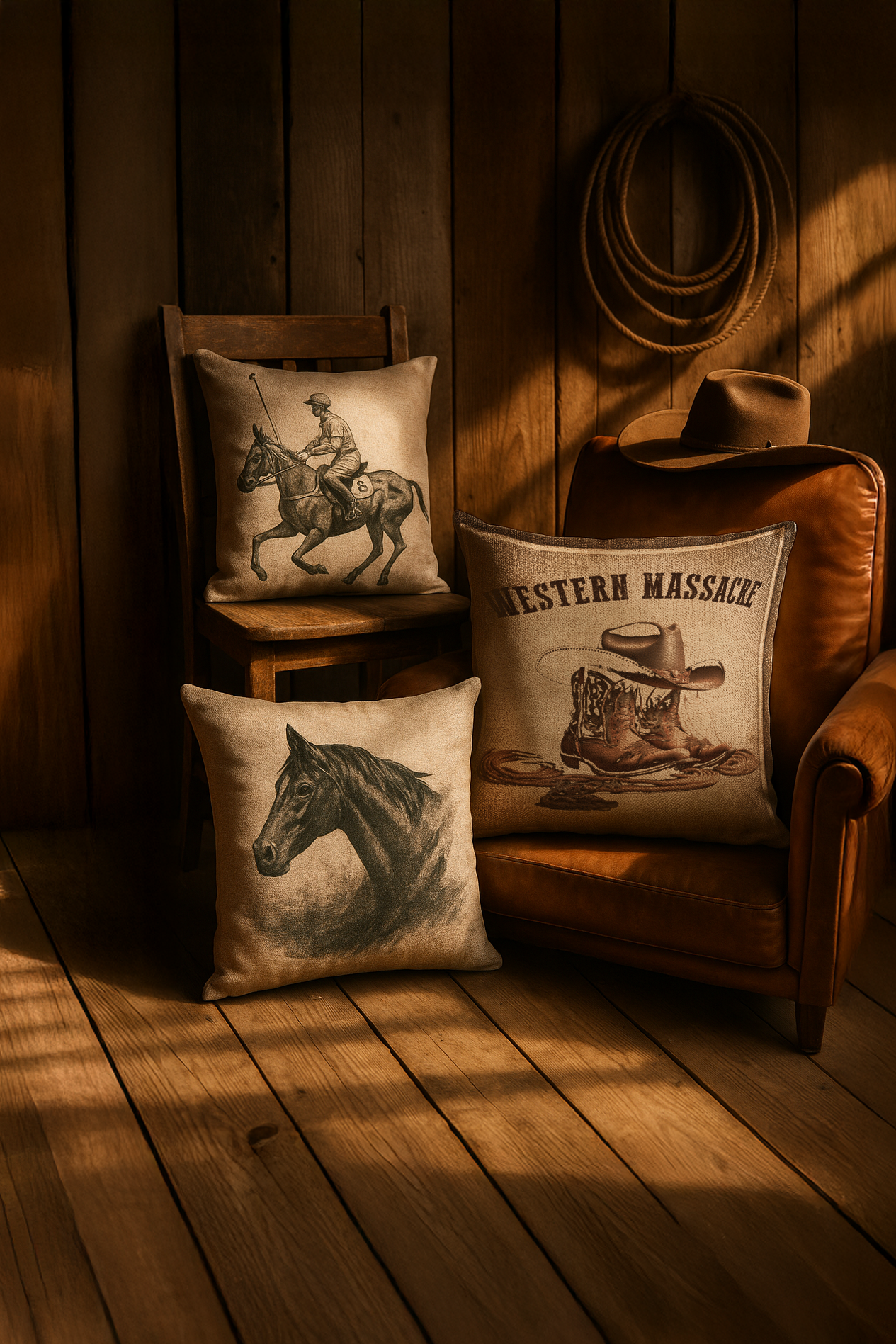 Western Heritage 3'lü Kırlent Kılıfı Seti
