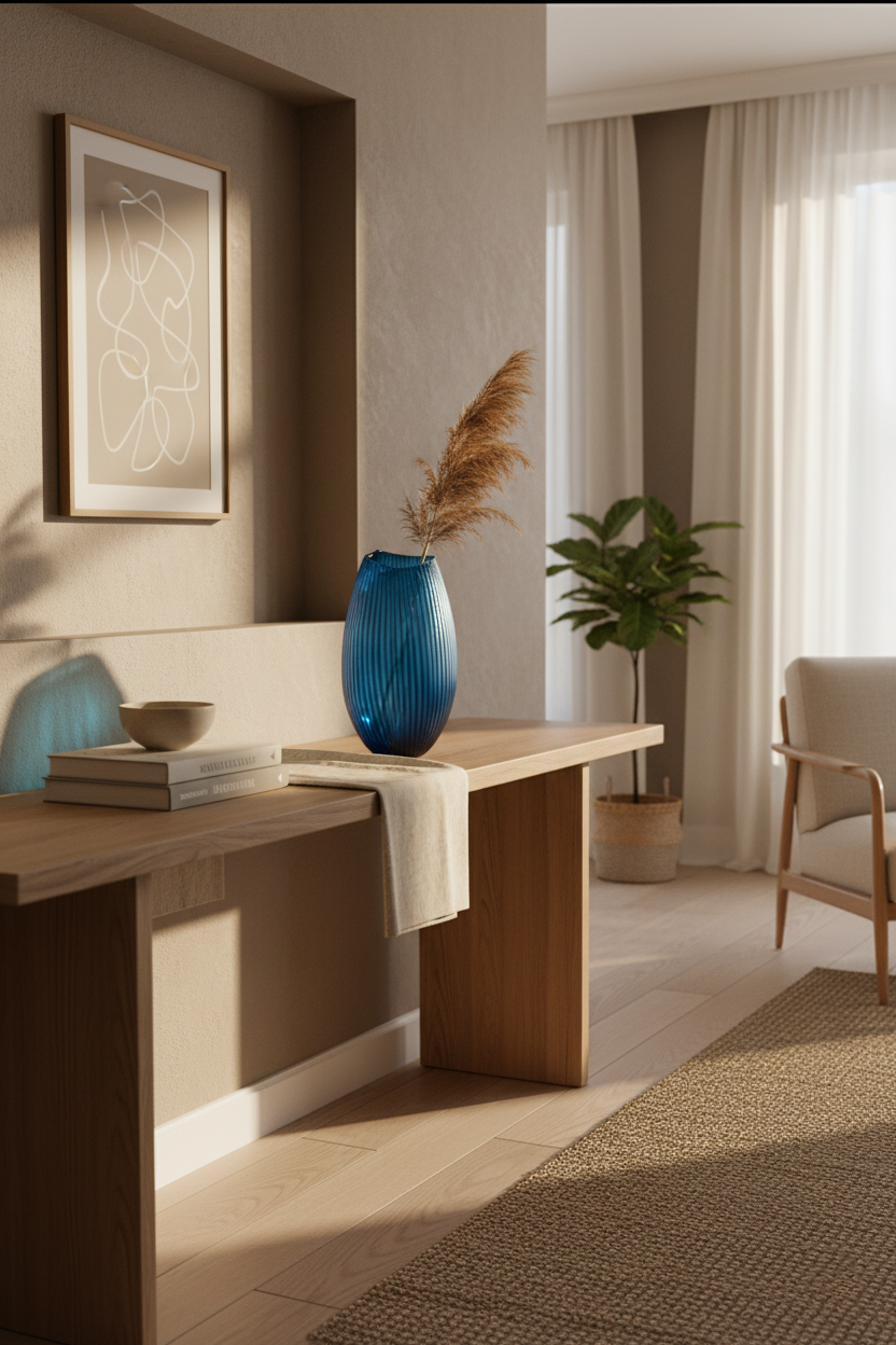 Serenity Matte Blue Vazo 29x17 cm