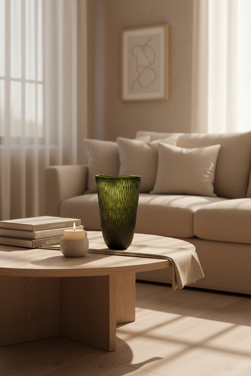 Serenity Matte Green Vazo 37x24 cm