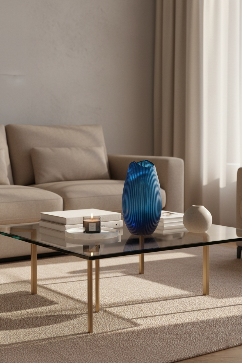 Serenity Matte Blue Vazo 33x18 cm