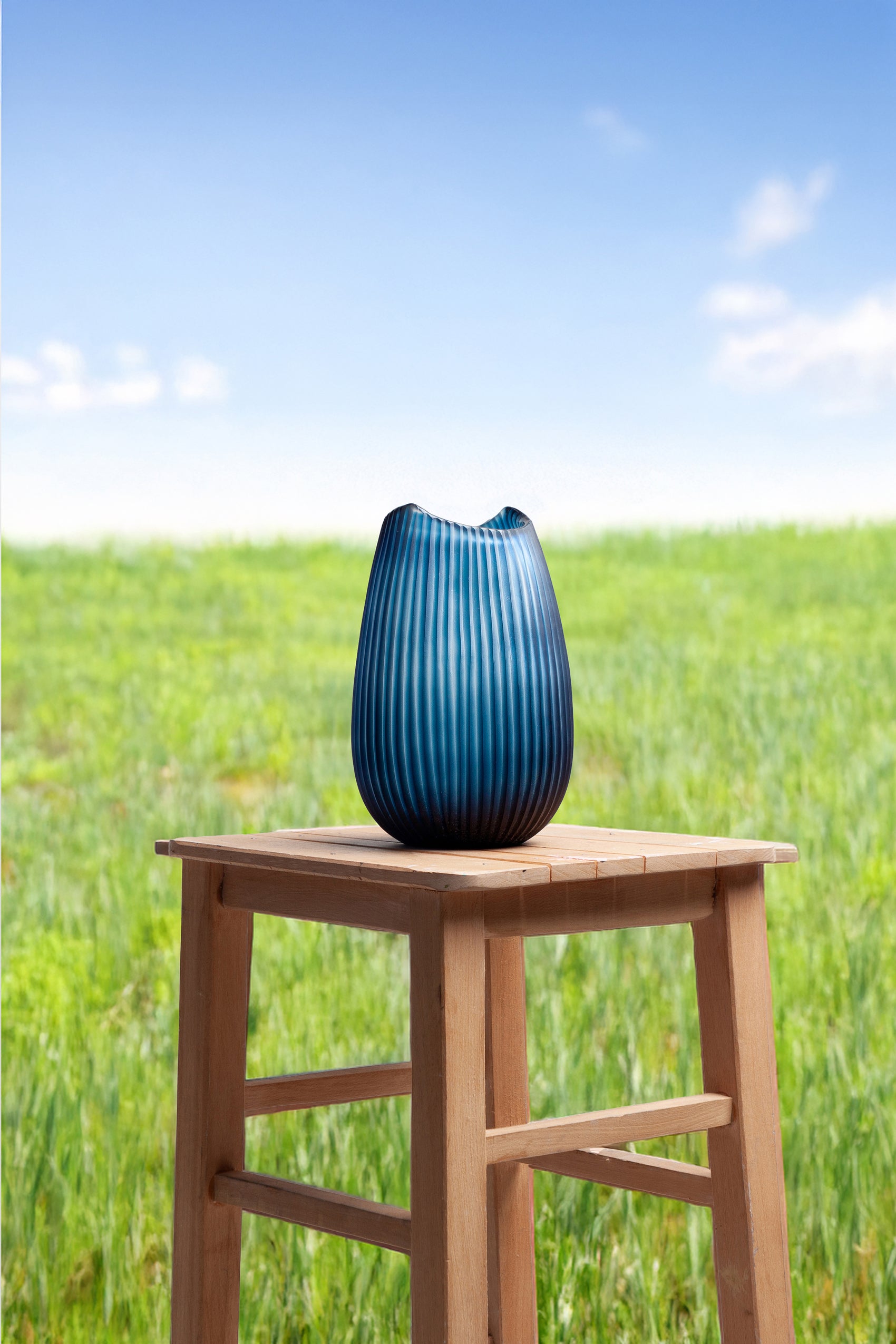 Serenity Matte Blue Vazo 22,5x15,5 cm