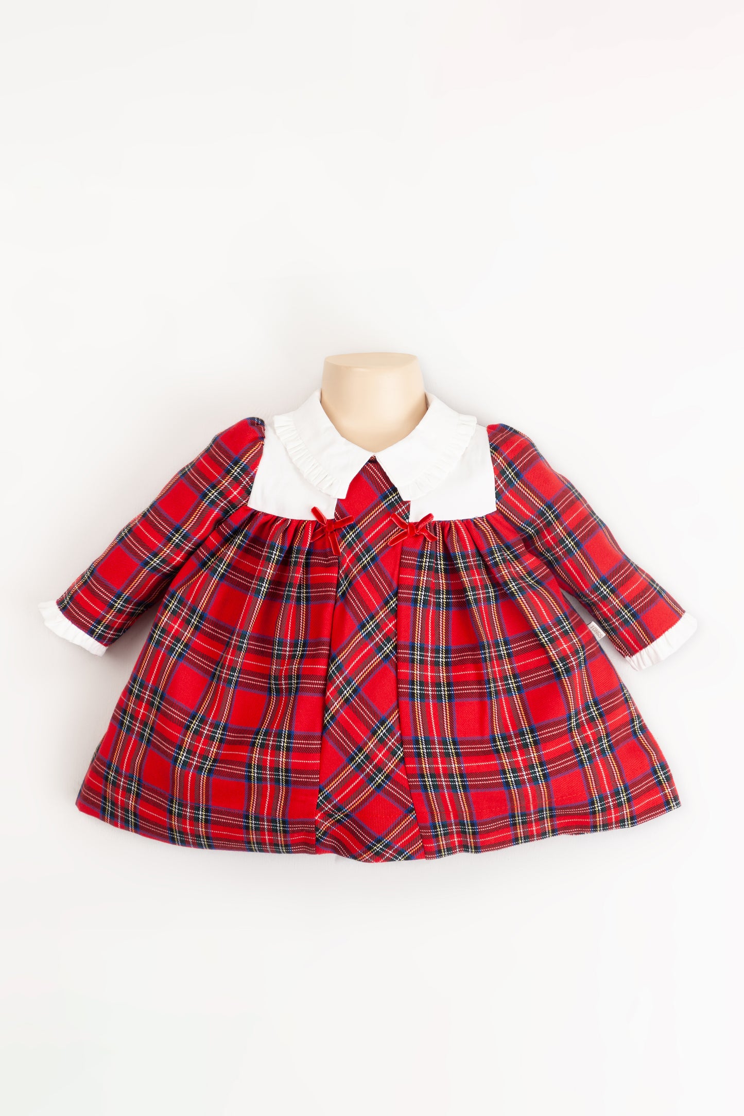 Bebek Ekose Fiyonklu Elbise