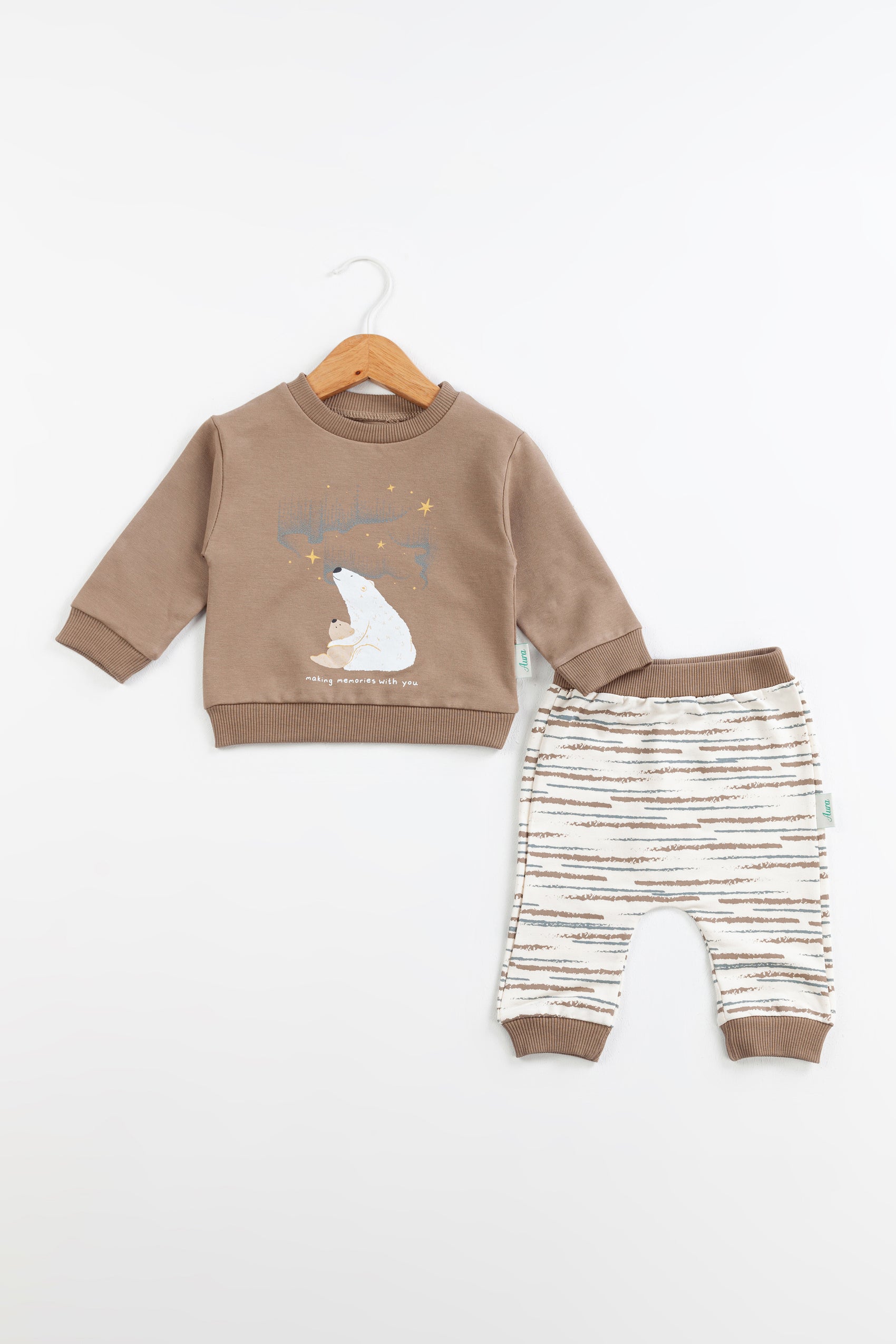 Polar Bear Erkek Bebek Takım – Boz Kahve