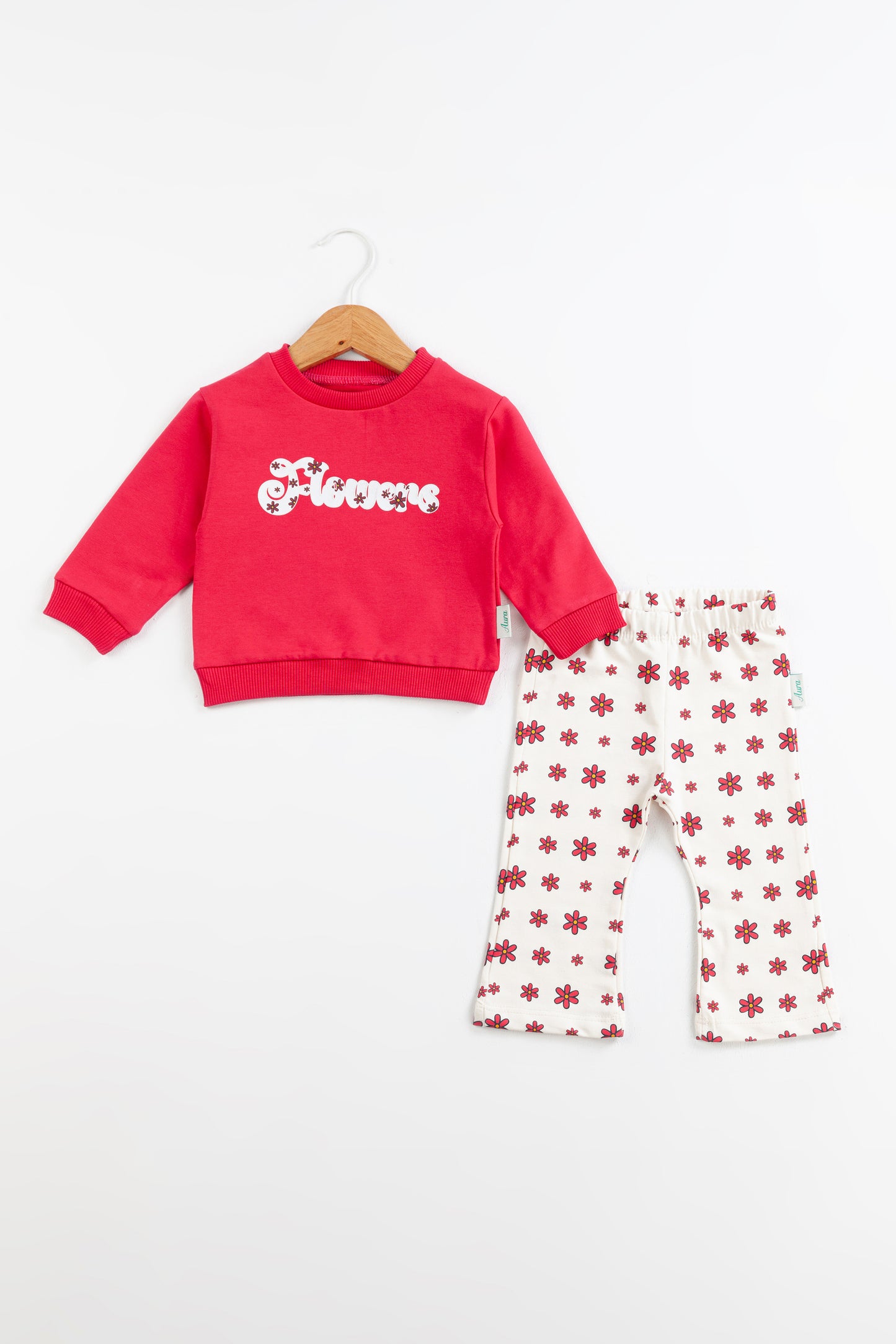 Flowers Kız Bebek Takım – Fuşya