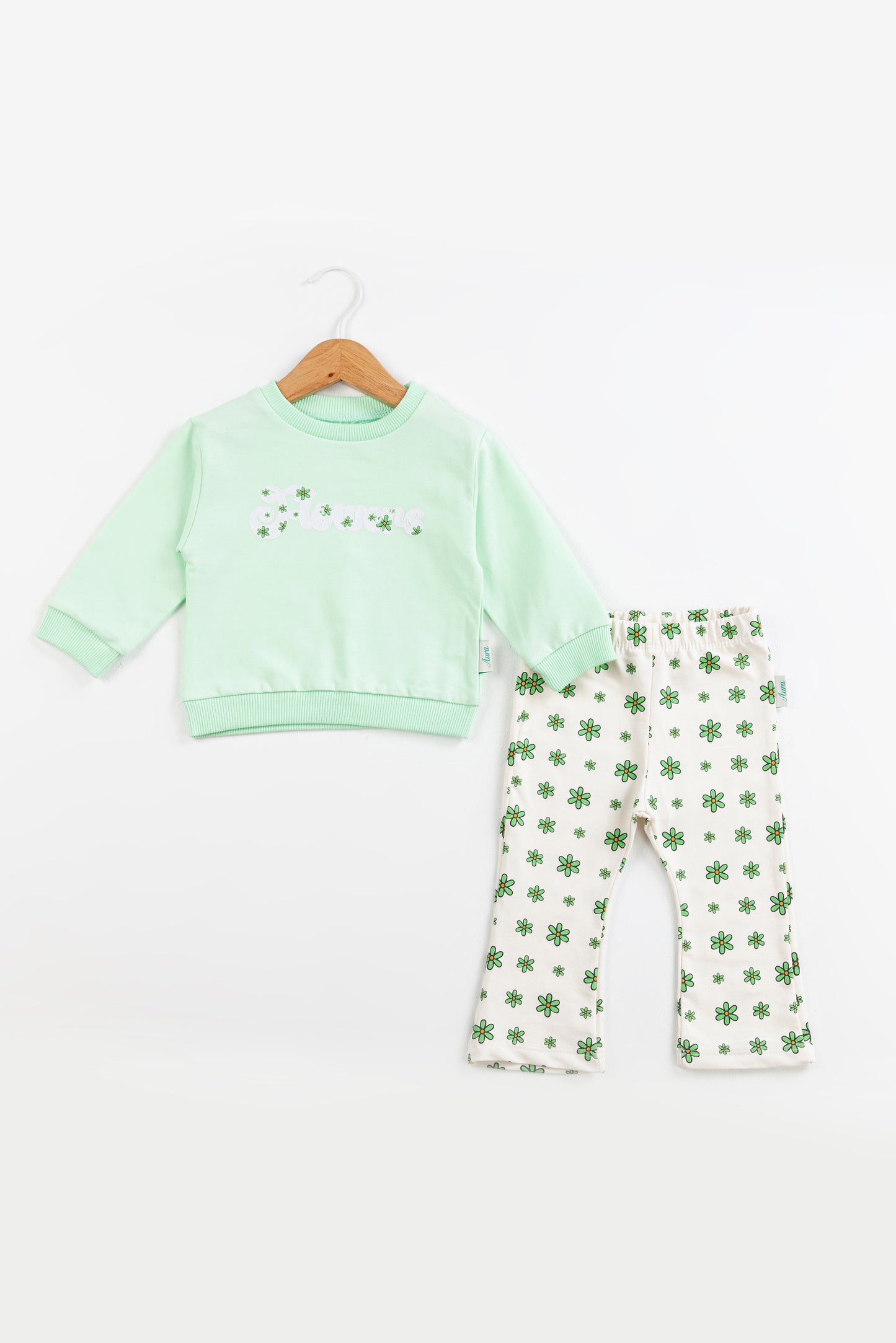 Flowers Kız Bebek Takım – Mint