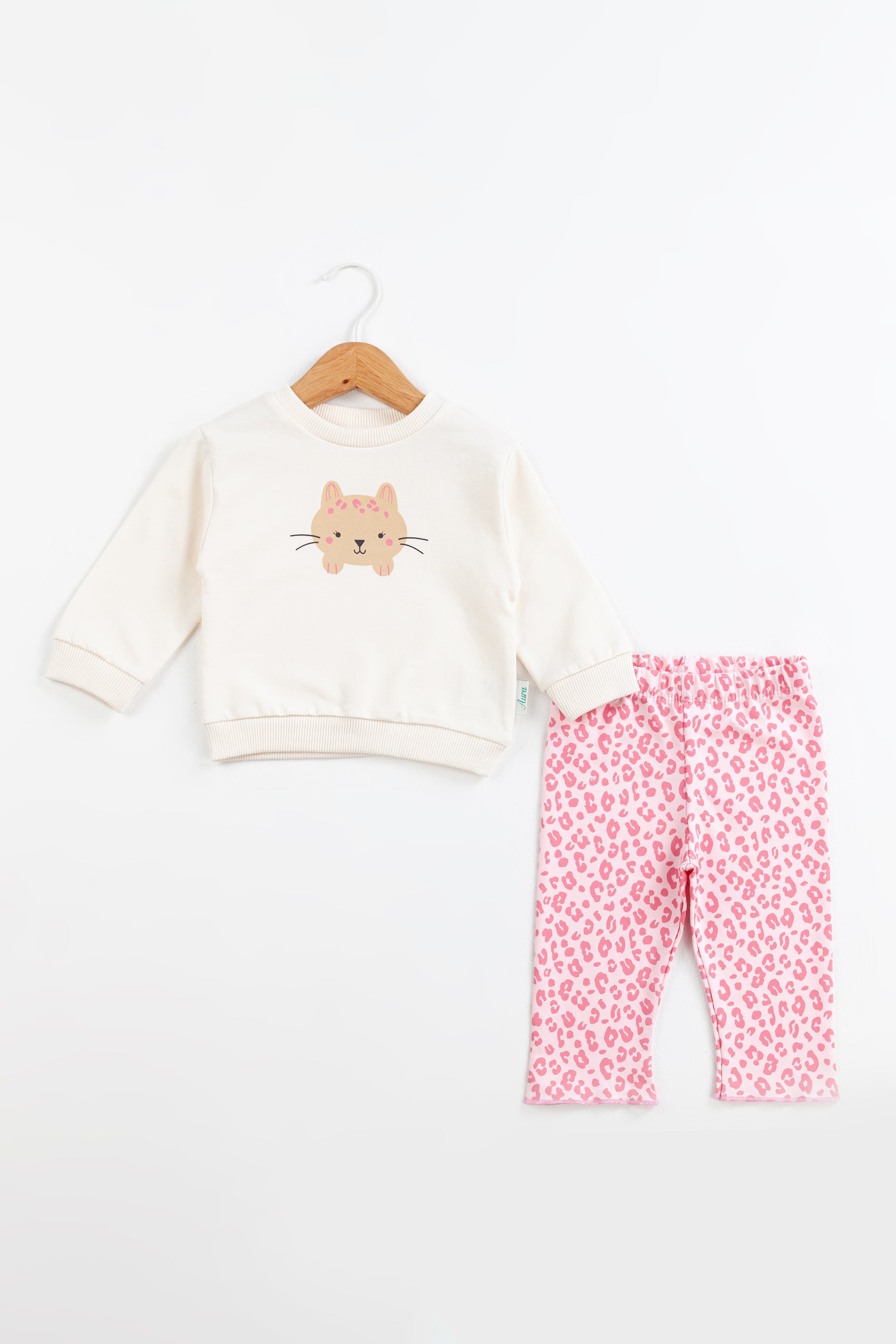 Leopard Cat Kız Bebek Takım – Pembe
