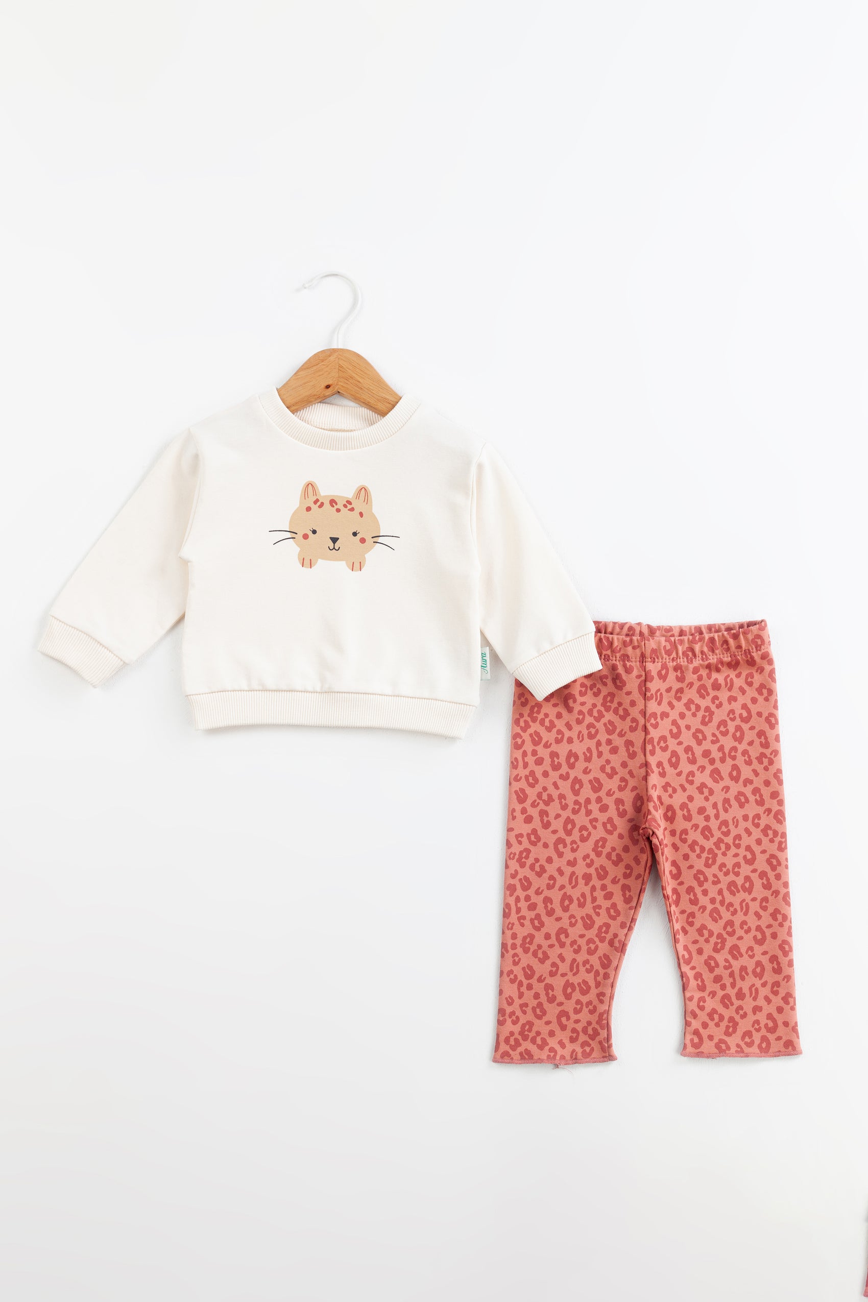 Leopard Cat Kız Bebek Takım – Gül