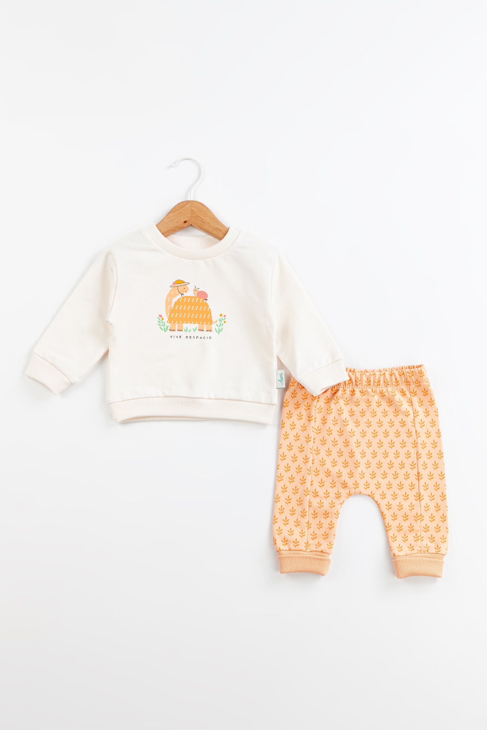 Turtle Garden Kız Bebek Takım – Şeftali