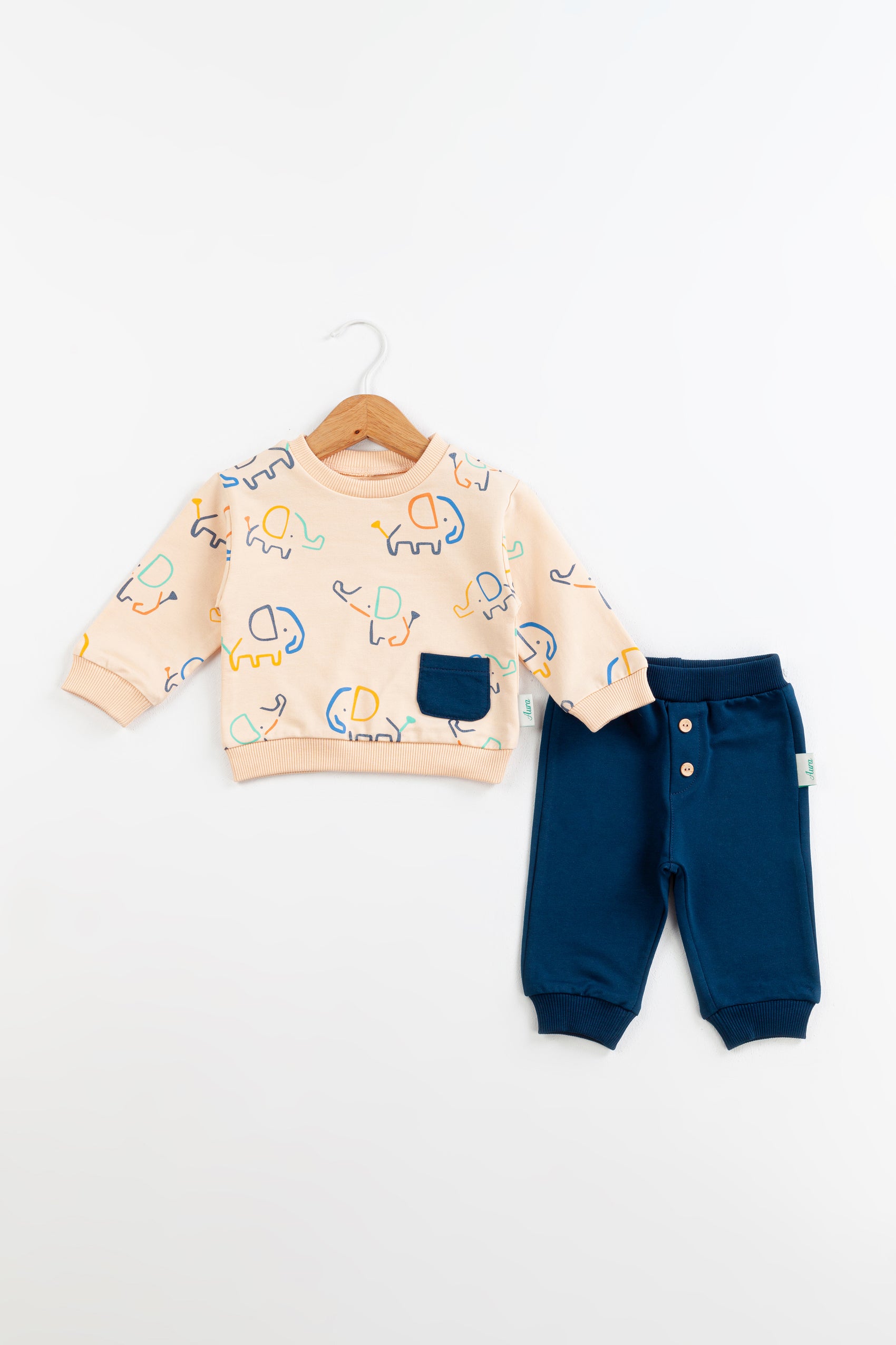Elephant Parade Erkek Bebek Takım – Lacivert