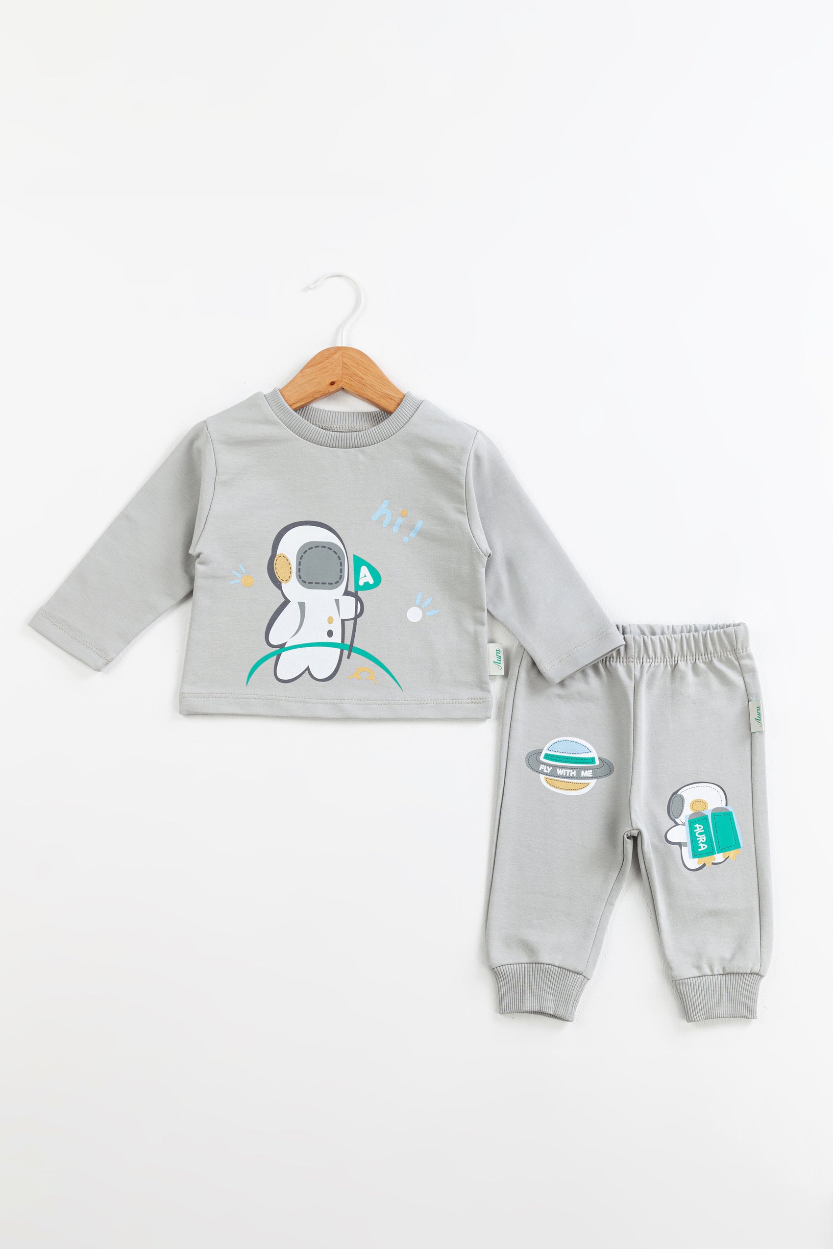 Space Explorer Erkek Bebek Takım – Gri