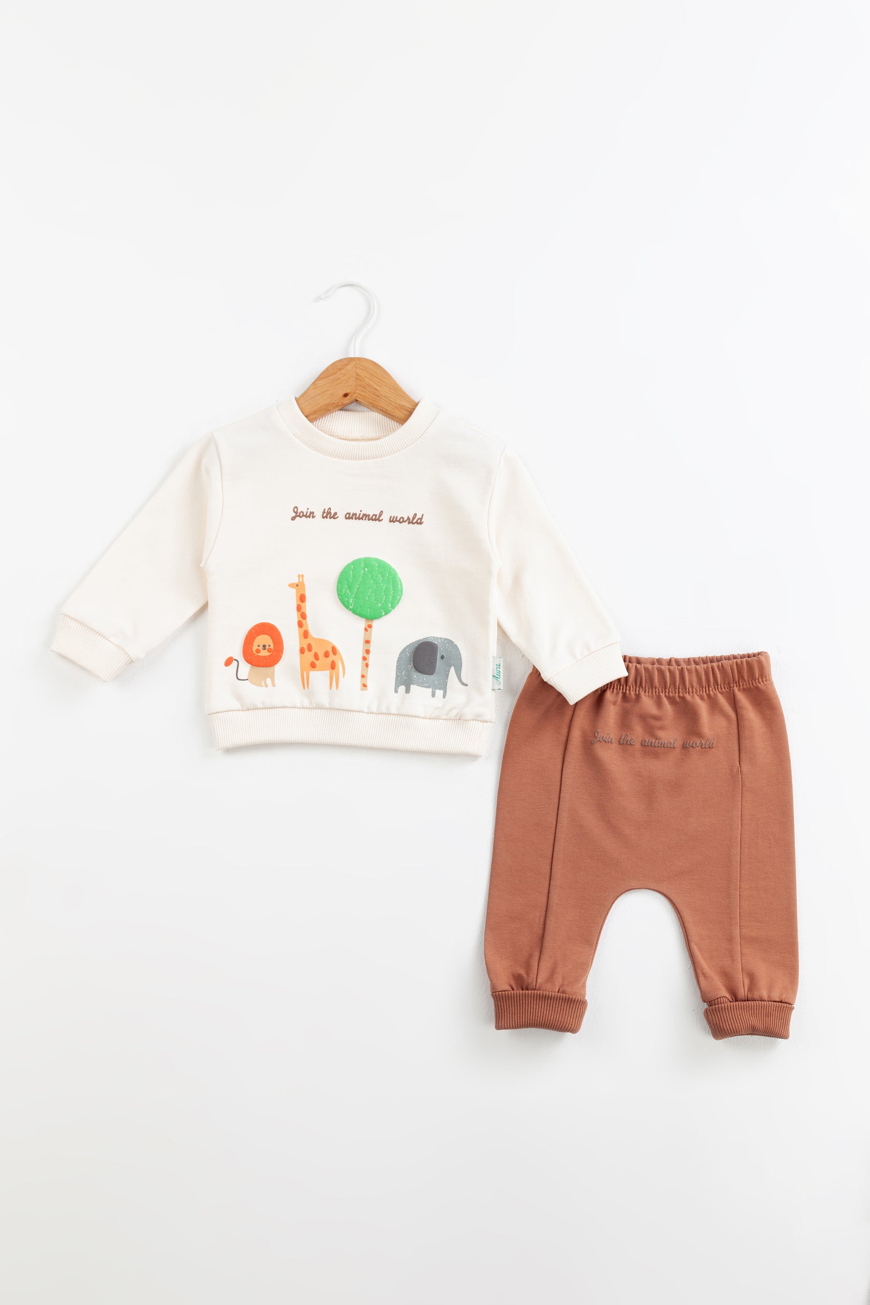 Animal World Erkek Bebek Takım – Kahverengi