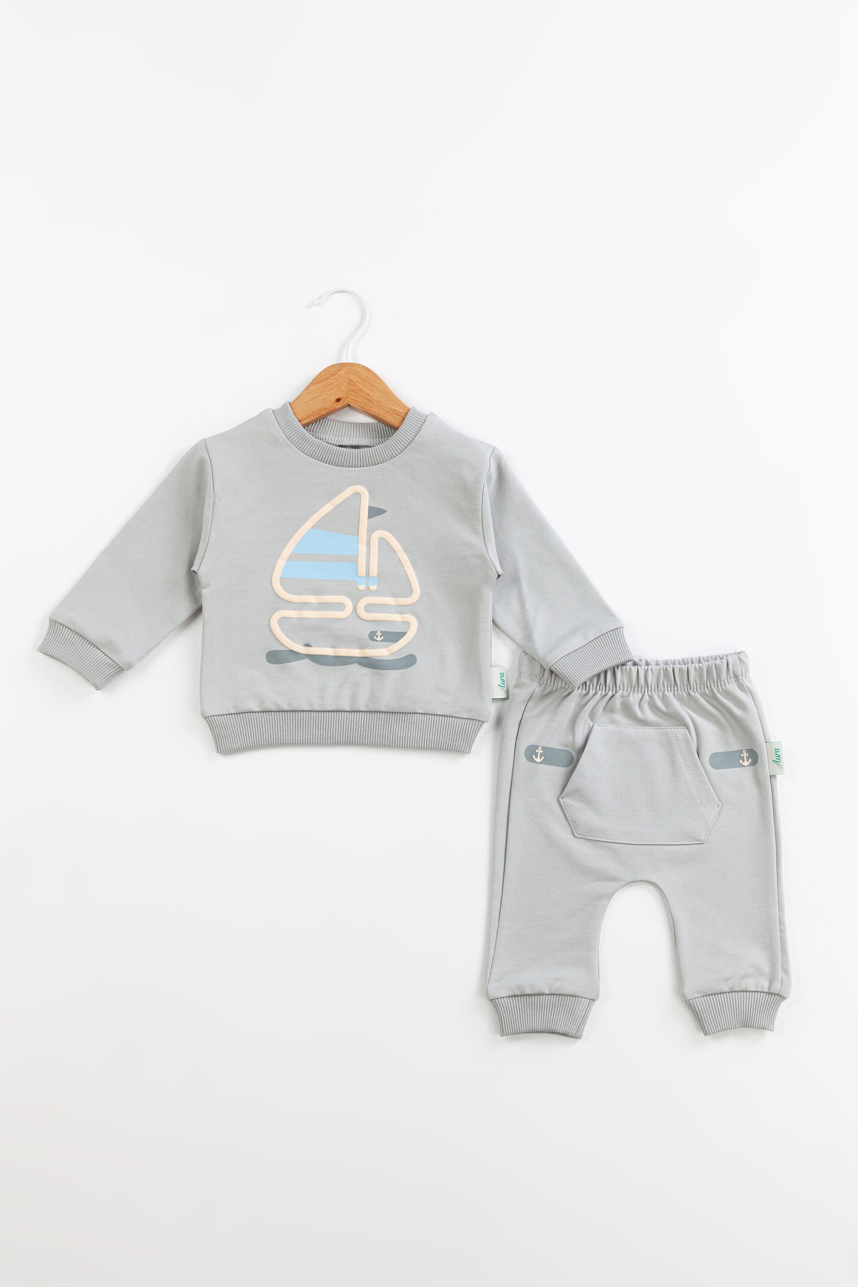 Little Sailor Erkek Bebek Takım – Gri