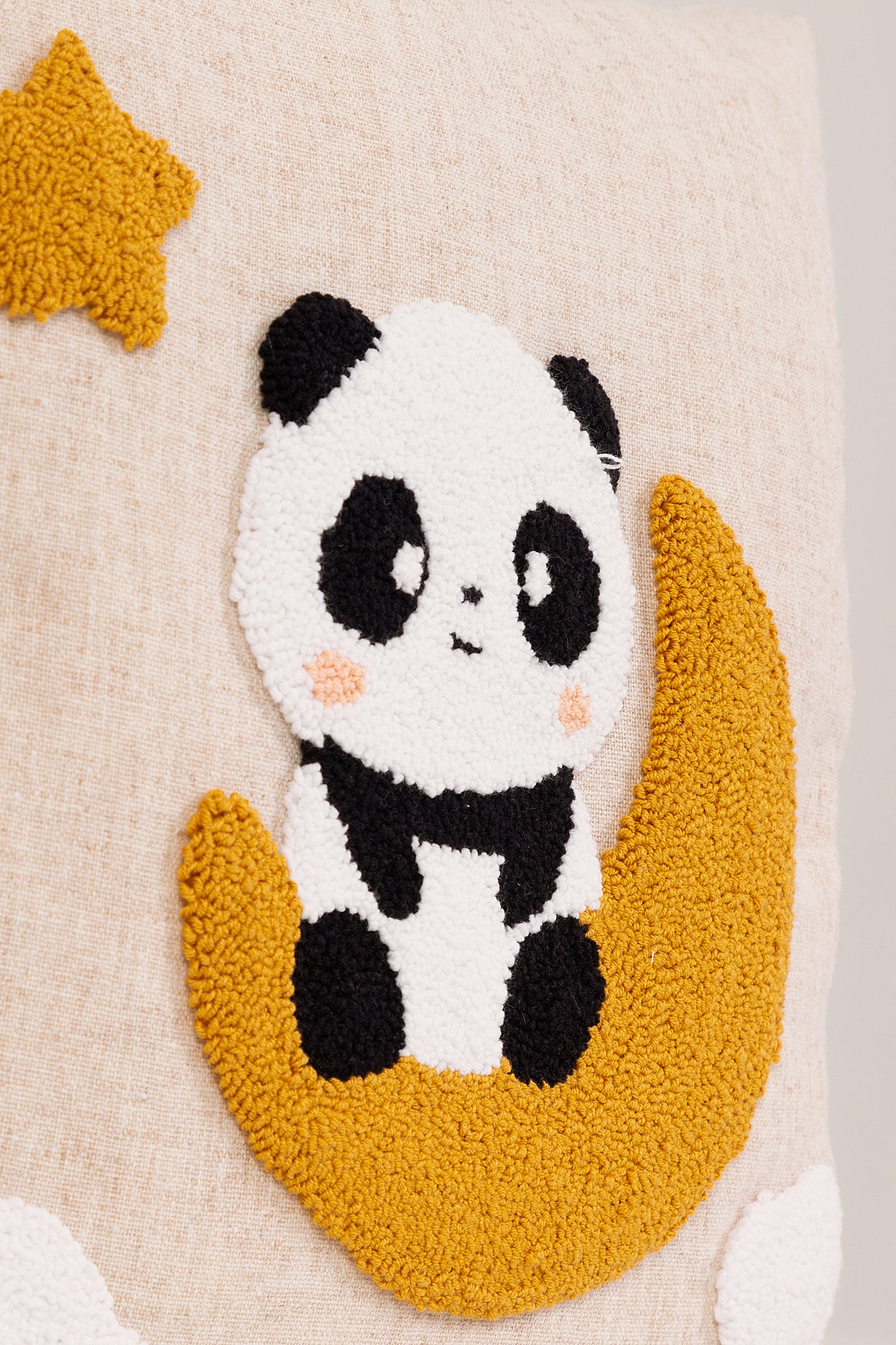 Ay Işığı Panda Punch Kırlent Kılıfı