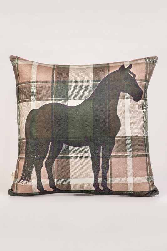 Plaid Stallion Kırlent Kılıfı